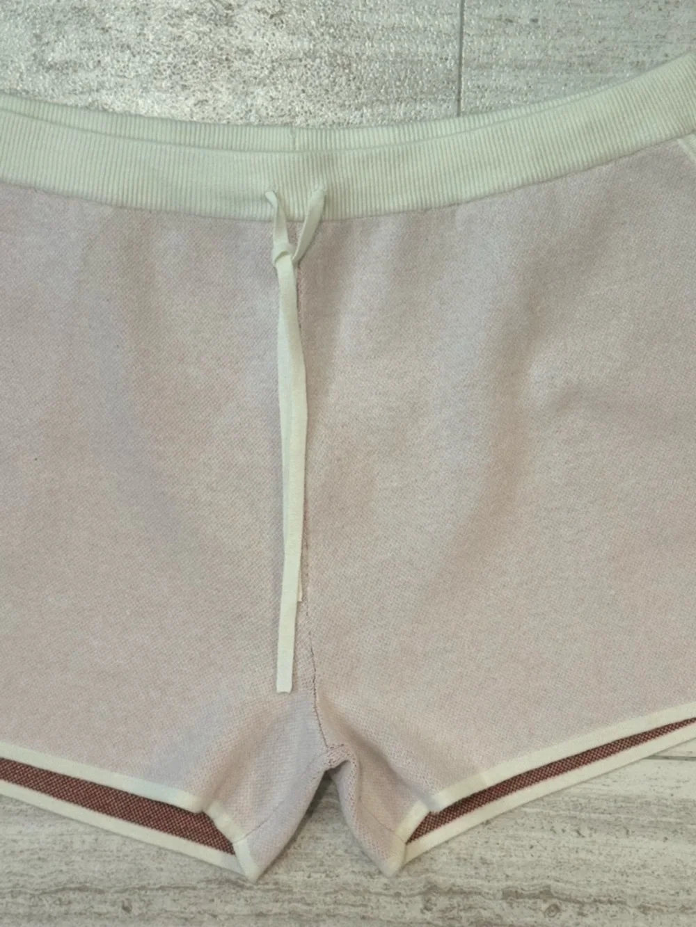 kate spade pink terry athletic shorts with strawberry motif